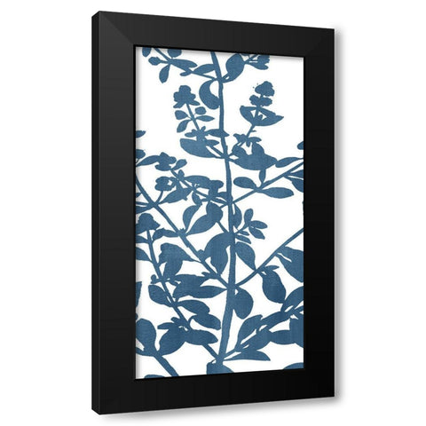 Botanical Panel Blues 1 Black Modern Wood Framed Art Print with Double Matting by Allen, Kimberly