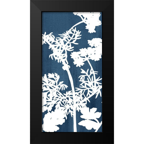 Botanical Panel Blues 2 Black Modern Wood Framed Art Print by Allen, Kimberly