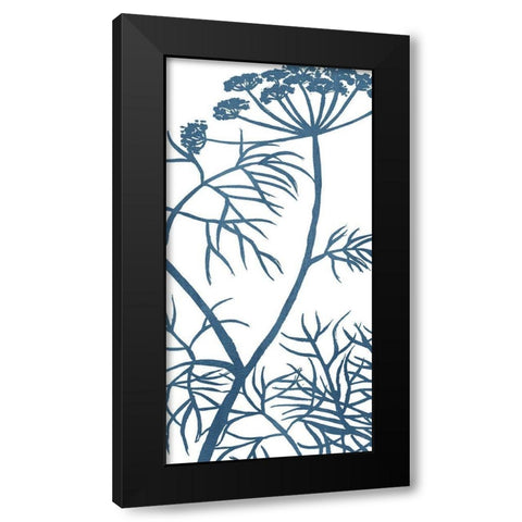Botanical Panel Blues 3 Black Modern Wood Framed Art Print with Double Matting by Allen, Kimberly