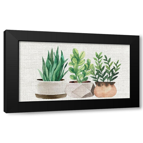 Burlap Plants Black Modern Wood Framed Art Print by Allen, Kimberly