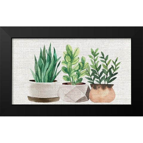 Burlap Plants Black Modern Wood Framed Art Print by Allen, Kimberly