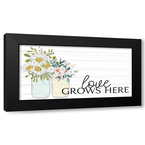 Floral Jar 7 Black Modern Wood Framed Art Print with Double Matting by Allen, Kimberly