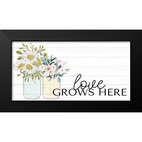 Floral Jar 7 Black Modern Wood Framed Art Print by Allen, Kimberly