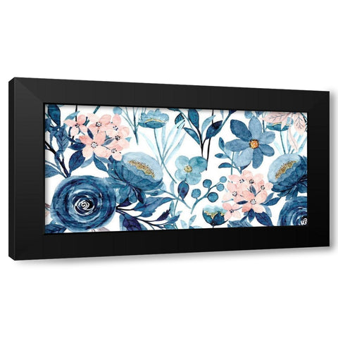 Floral Panel Black Modern Wood Framed Art Print by Allen, Kimberly