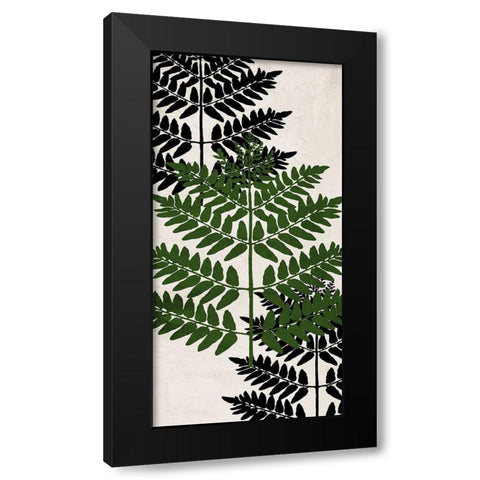 Pressed Ferns Panel 1 Black Modern Wood Framed Art Print with Double Matting by Allen, Kimberly