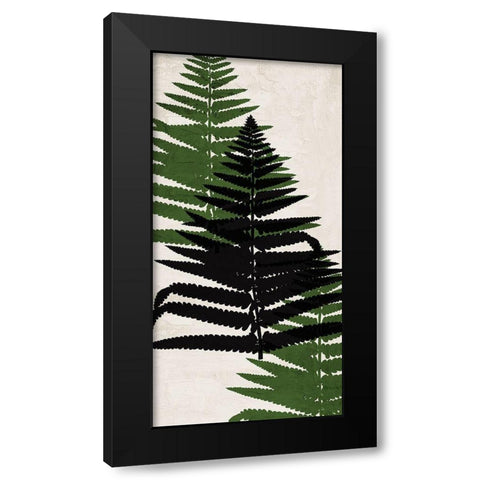 Pressed Ferns Panel 2 Black Modern Wood Framed Art Print with Double Matting by Allen, Kimberly