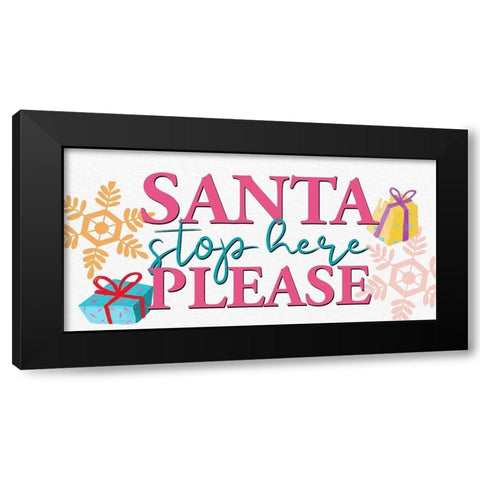Please Stop Black Modern Wood Framed Art Print by Allen, Kimberly