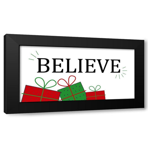 Believe Presents Black Modern Wood Framed Art Print by Allen, Kimberly