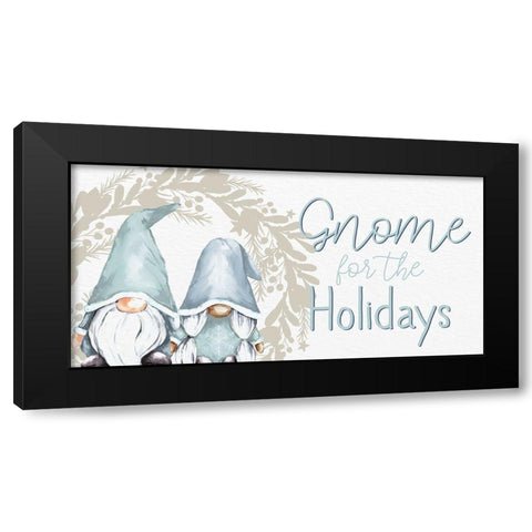 Gnome For The Holidays Black Modern Wood Framed Art Print by Allen, Kimberly