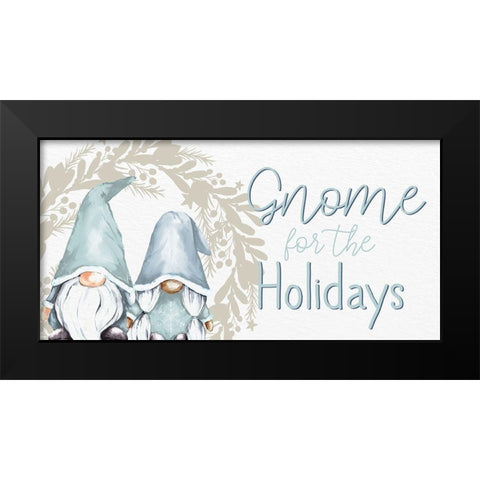 Gnome For The Holidays Black Modern Wood Framed Art Print by Allen, Kimberly