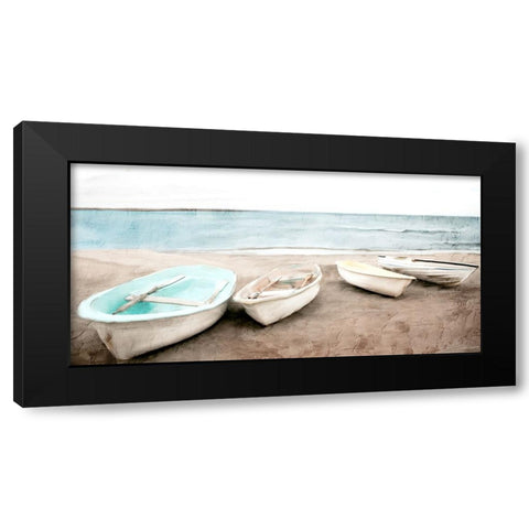 Beached Boats Black Modern Wood Framed Art Print with Double Matting by Allen, Kimberly
