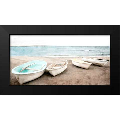 Beached Boats Black Modern Wood Framed Art Print by Allen, Kimberly