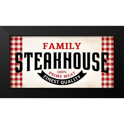Family Steakhouse Black Modern Wood Framed Art Print by Allen, Kimberly