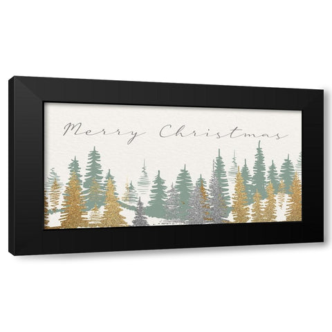 Merry Christmas Forest Black Modern Wood Framed Art Print by Allen, Kimberly