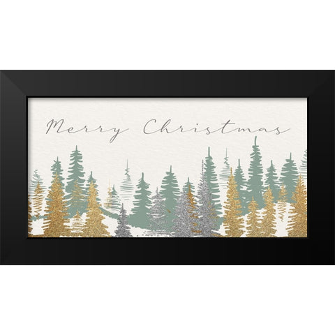 Merry Christmas Forest Black Modern Wood Framed Art Print by Allen, Kimberly