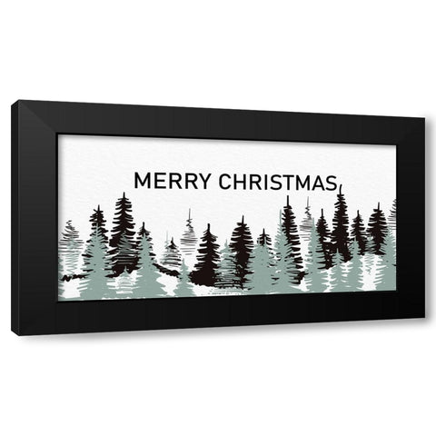 Merry Christmas Trees Black Modern Wood Framed Art Print by Allen, Kimberly