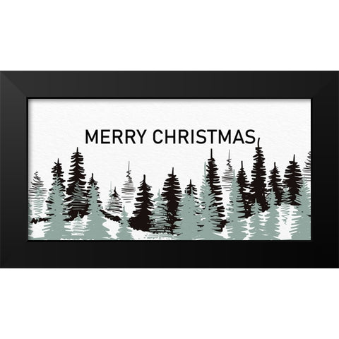Merry Christmas Trees Black Modern Wood Framed Art Print by Allen, Kimberly