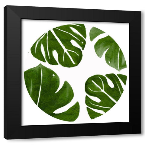Tropic Green 2 circle Black Modern Wood Framed Art Print by Kimberly, Allen