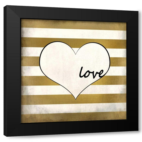 Love Heart Black Modern Wood Framed Art Print by Allen, Kimberly