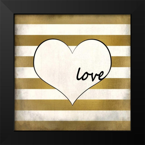Love Heart Black Modern Wood Framed Art Print by Allen, Kimberly