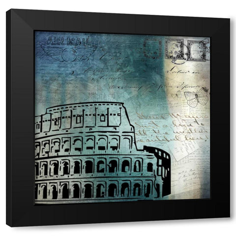 Roman Blue Black Modern Wood Framed Art Print by Allen, Kimberly