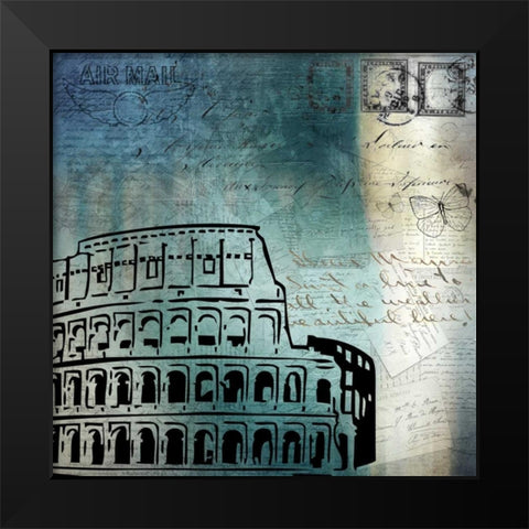 Roman Blue Black Modern Wood Framed Art Print by Allen, Kimberly