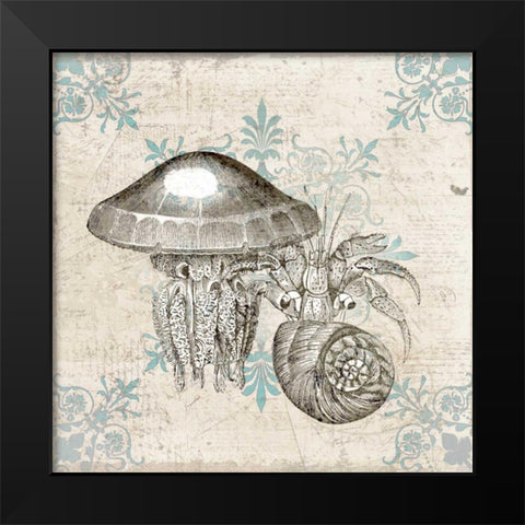 Sea Life B Black Modern Wood Framed Art Print by Allen, Kimberly