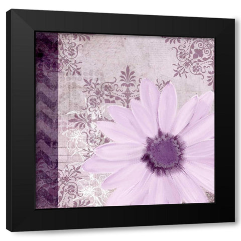 Purple Bloom 1 Black Modern Wood Framed Art Print with Double Matting by Allen, Kimberly