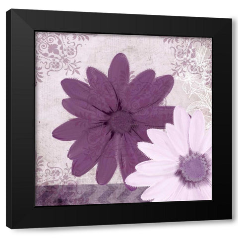 Purple Bloom 2 Black Modern Wood Framed Art Print with Double Matting by Allen, Kimberly