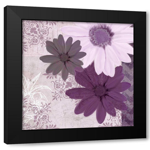 Purple Bloom 3 Black Modern Wood Framed Art Print with Double Matting by Allen, Kimberly