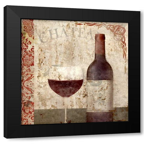 Vintage Wine 1 Black Modern Wood Framed Art Print by Allen, Kimberly