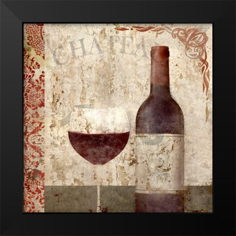 Vintage Wine 1 Black Modern Wood Framed Art Print by Allen, Kimberly