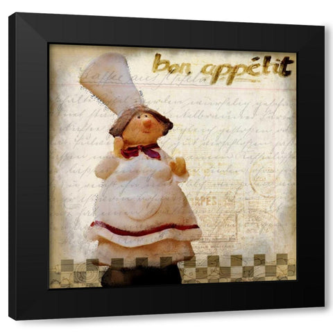 Bon Appetit 1 Black Modern Wood Framed Art Print by Allen, Kimberly
