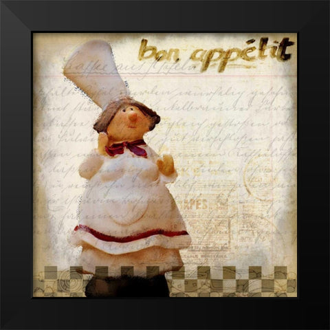 Bon Appetit 1 Black Modern Wood Framed Art Print by Allen, Kimberly