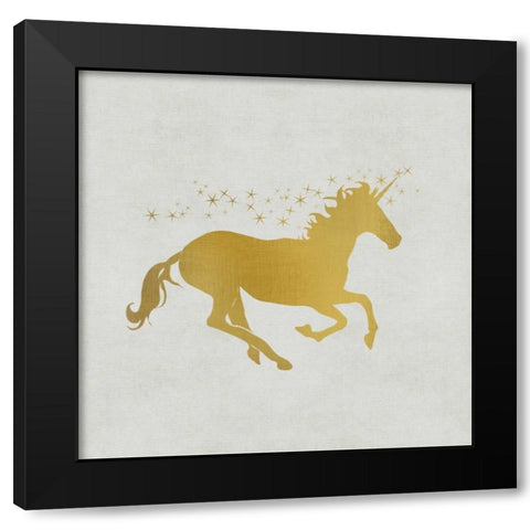 Unicorn Gold 1 Black Modern Wood Framed Art Print with Double Matting by Allen, Kimberly