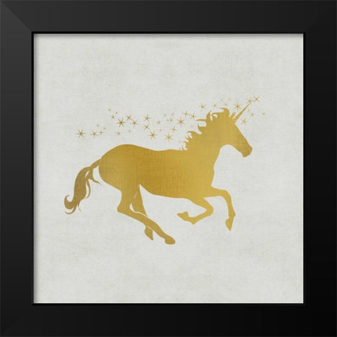 Unicorn Gold 1 Black Modern Wood Framed Art Print by Allen, Kimberly
