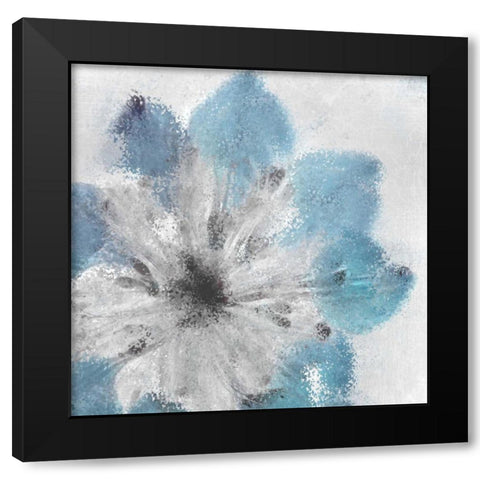 Soft Blue Bloom Black Modern Wood Framed Art Print with Double Matting by Allen, Kimberly