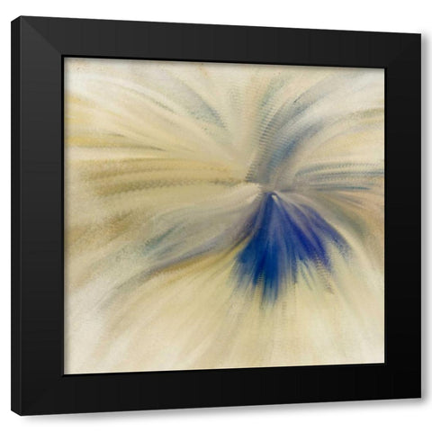 Blue Bloom Black Modern Wood Framed Art Print with Double Matting by Allen, Kimberly