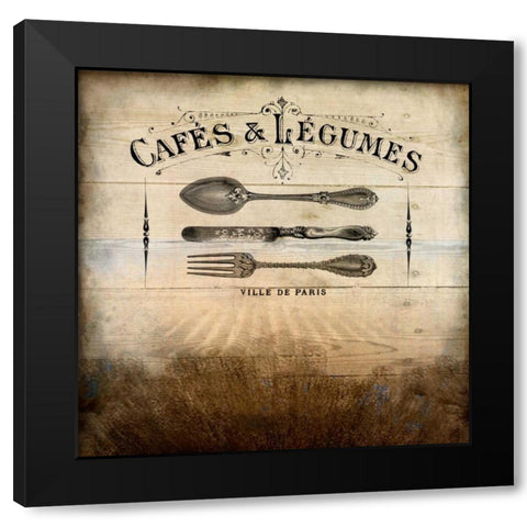 Cafe And Legumes Black Modern Wood Framed Art Print with Double Matting by Allen, Kimberly