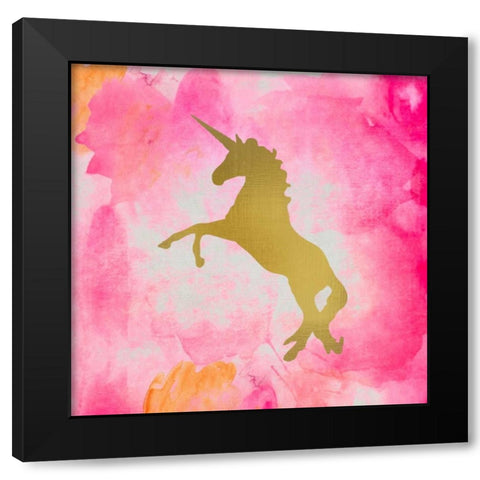 Unicorn Square 2 Black Modern Wood Framed Art Print with Double Matting by Allen, Kimberly