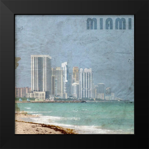 Miami Beach Black Modern Wood Framed Art Print by Allen, Kimberly