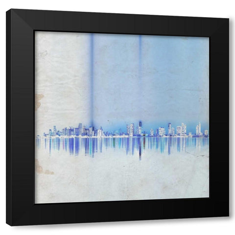 Miami in Blue Black Modern Wood Framed Art Print by Allen, Kimberly