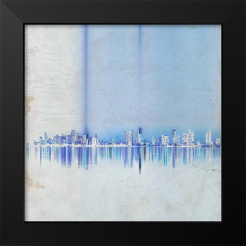 Miami in Blue Black Modern Wood Framed Art Print by Allen, Kimberly