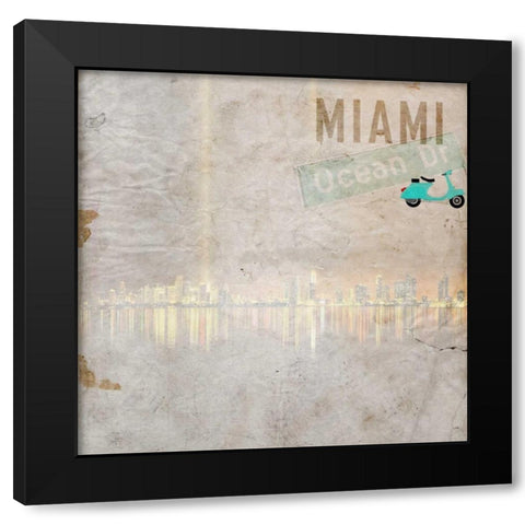 Ocean Drive Black Modern Wood Framed Art Print by Allen, Kimberly