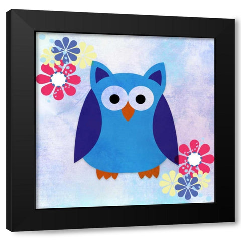 Retro Owl 2 Black Modern Wood Framed Art Print by Allen, Kimberly