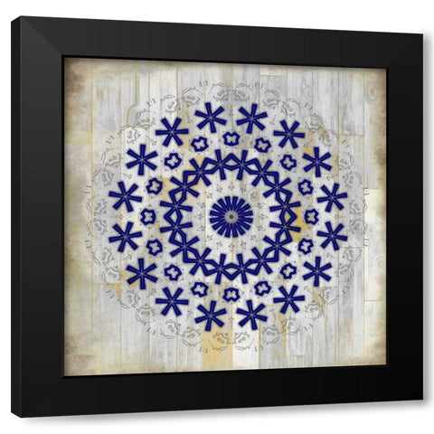 Indigo Tile 2 Black Modern Wood Framed Art Print by Allen, Kimberly