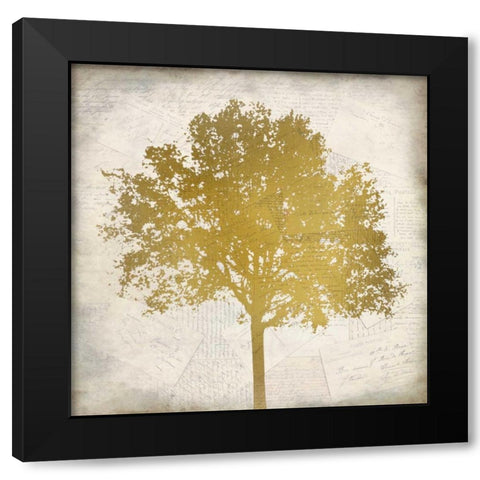 Tree Silhouette Gold 3 Black Modern Wood Framed Art Print with Double Matting by Allen, Kimberly