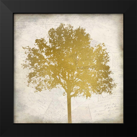 Tree Silhouette Gold 3 Black Modern Wood Framed Art Print by Allen, Kimberly