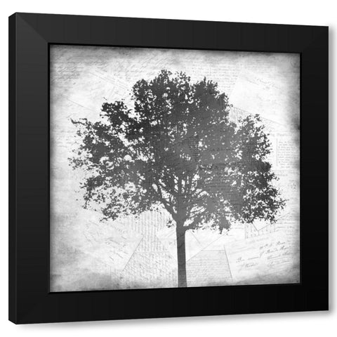 Tree Silhouette Black and White 1 Black Modern Wood Framed Art Print by Allen, Kimberly
