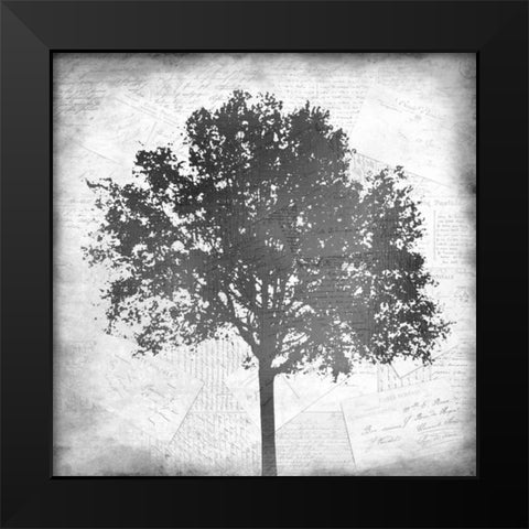 Tree Silhouette Black and White 1 Black Modern Wood Framed Art Print by Allen, Kimberly